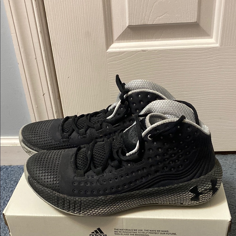 Under Armour Black and White High-Top Basketball Sneakers